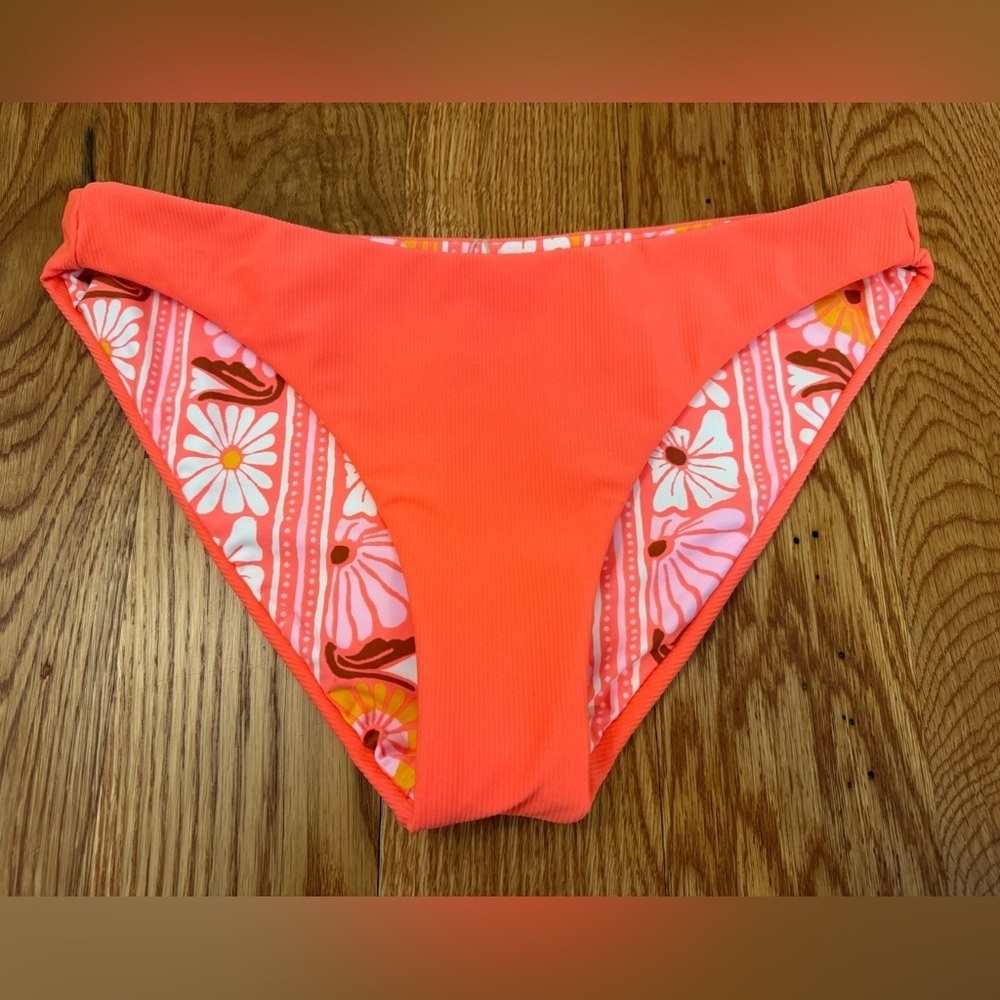 Maaji Reversible Retro Flowers Bikini Bottoms Size Large